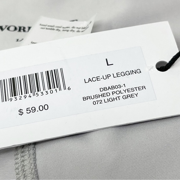 WE WORE WHAT Women’s LACE-UP LEGGING Activewear Light Gray Brushed Poly Sz L - Picture 9 of 11